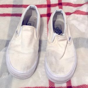 WORN OUT White slip ons. Size 7
